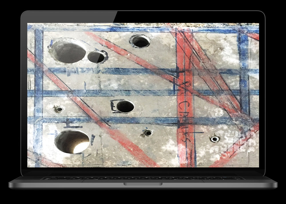 site scratch of embedded rebar