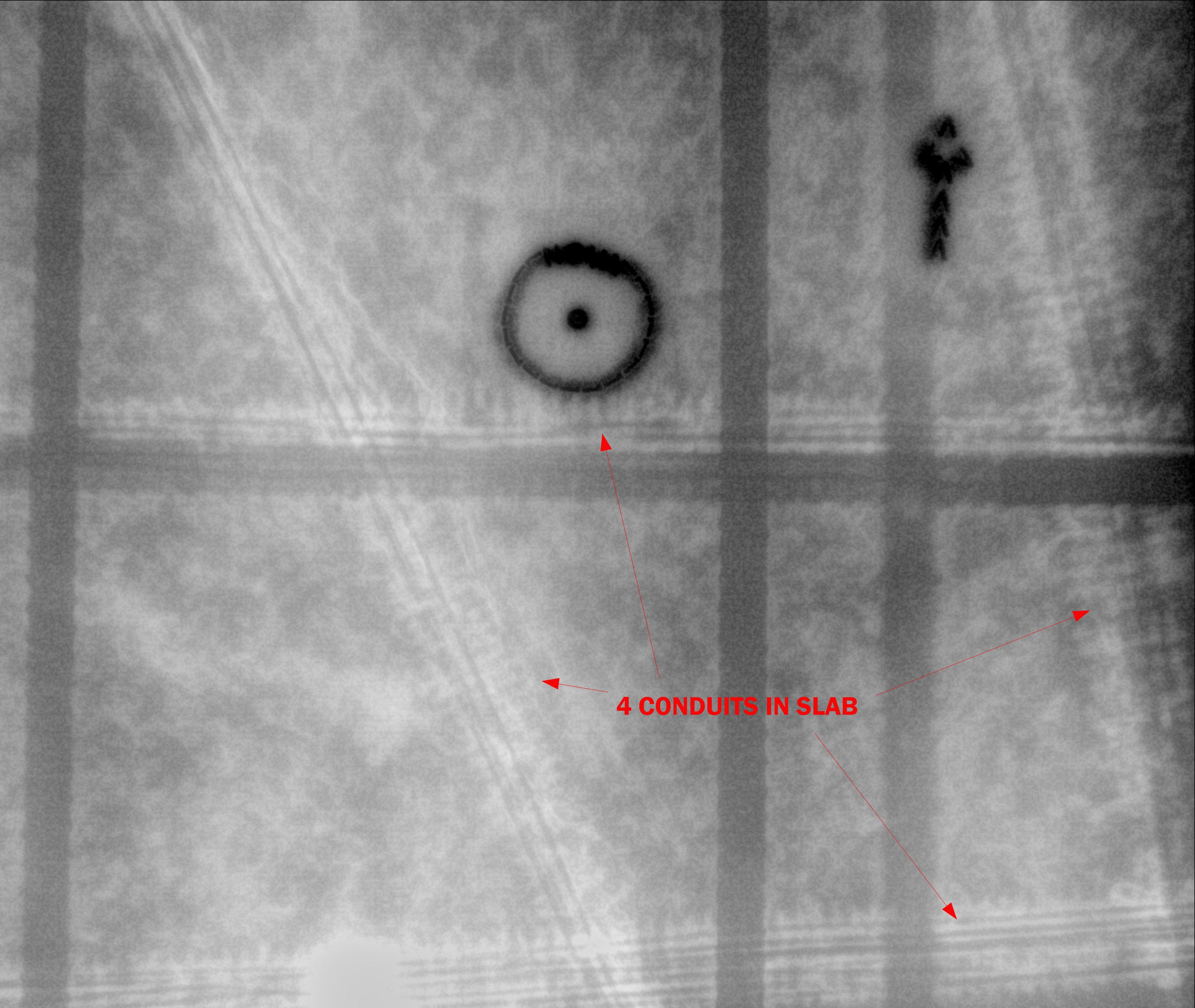 concrete xray with conduit and nova cricle